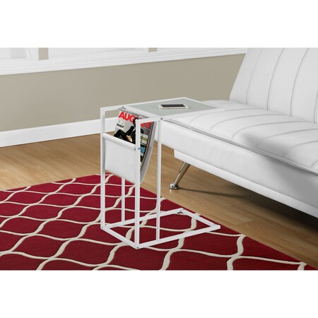 Monarch Specialties Accent Table - White / White Metal With A Magazine Rack I 3067